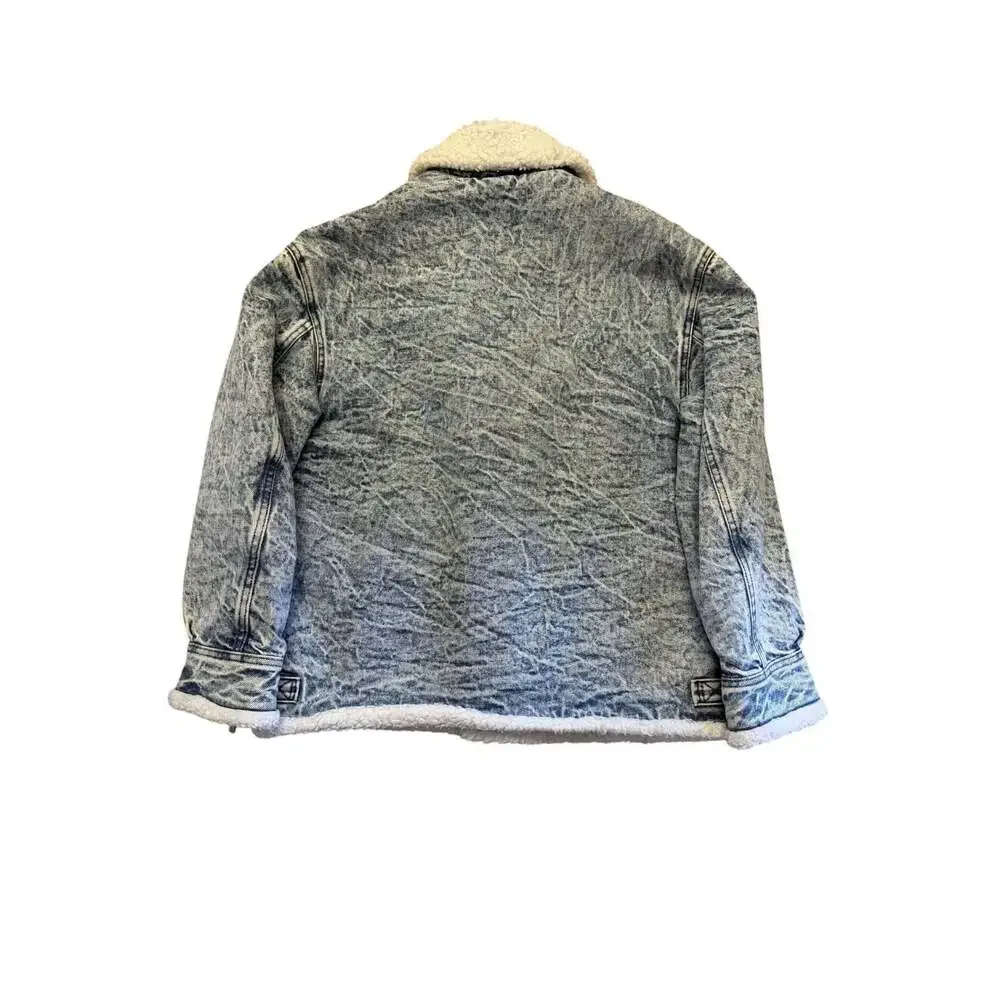 Vintage 80s Levi's San Francisco Sherpa Lined Acid Washed Denim Jacket Large